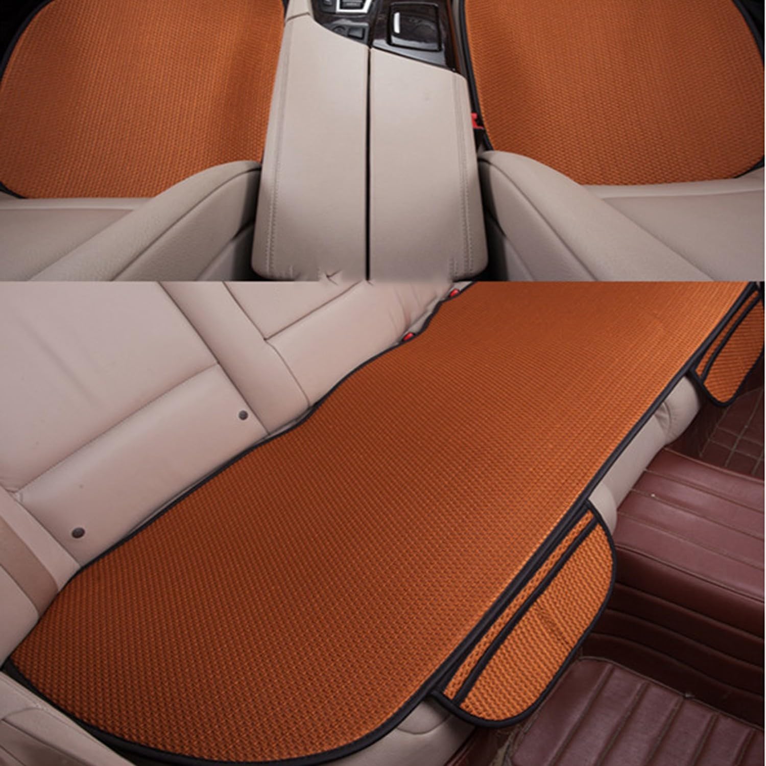 champracer Autositzkissen Sommer aus Eisseide, Autokissen Frühling und Sommer Autositzbezüge Auto Zubehör Autositzkissen, Sitzauflage Auto Sitzkissen Kissen Rückbank (Orange,3er Set) von champracer