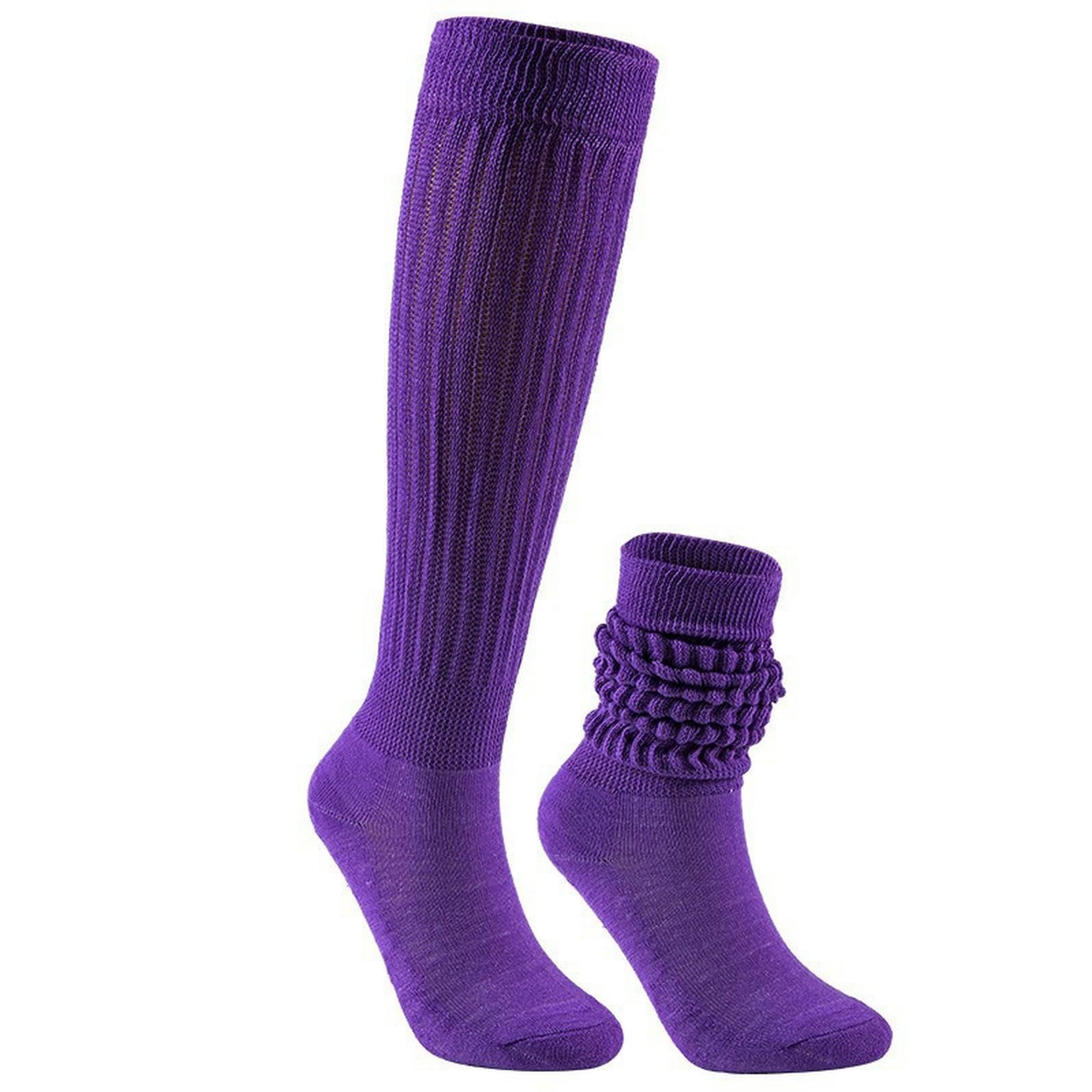 chanstore 3 Paar – Europäische und amerikanische Frühlings- und Sommersocken, mittelhohe Florsocken, schlichte, einfarbige atmungsaktive Mittelrohrsocken, Dunkelviolett von chanstore