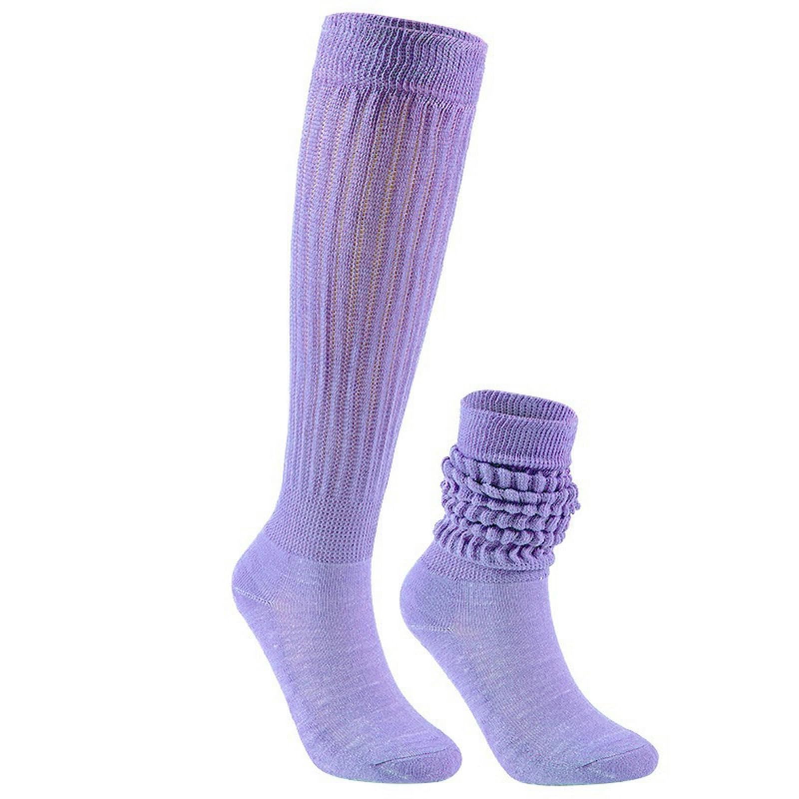 chanstore 3 Paar – Europäische und amerikanische Frühlings- und Sommersocken, mittelhohe Florsocken, schlichte, einfarbige atmungsaktive Mittelrohrsocken, Hellviolett von chanstore