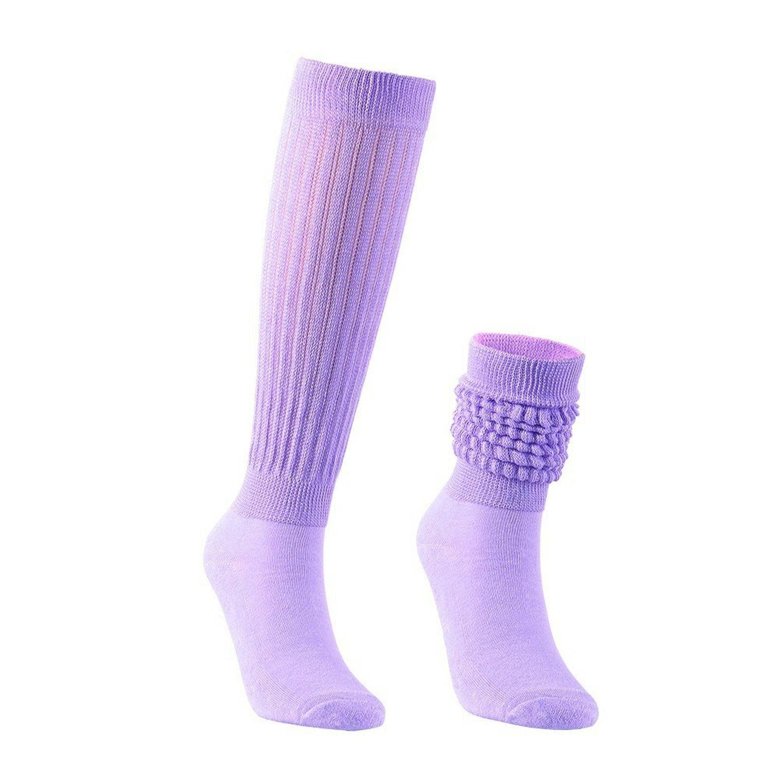 chanstore 3 Paar – Europäische und amerikanische Frühlings- und Sommersocken, mittelhohe Florsocken, schlichte, einfarbige atmungsaktive Mittelrohrsocken, Hellviolett von chanstore