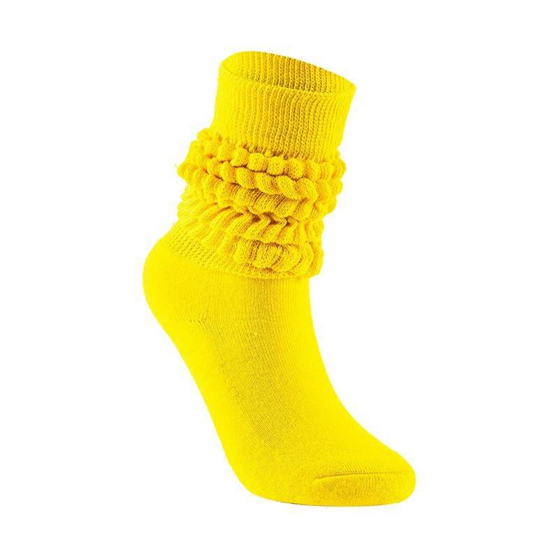 chanstore 3 Paar – Europäische und amerikanische Frühlings- und Sommersocken, mittelhoher Flor, einfache einfarbige atmungsaktive Mittelrohrsocken, Gelb von chanstore