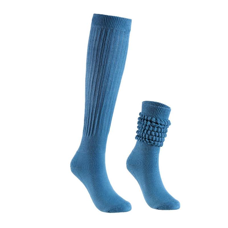 chanstore 3 Paar – Europäische und amerikanische Frühlings- und Sommersocken, mittelhoher Flor, einfache einfarbige atmungsaktive Mittelrohrsocken, Haze Blue von chanstore