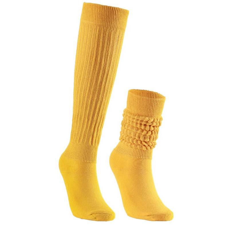 chanstore 3 Paar – Europäische und amerikanische Frühlings- und Sommersocken, mittelhoher Flor, einfache einfarbige atmungsaktive Mittelrohrsocken, Ingwergelb von chanstore