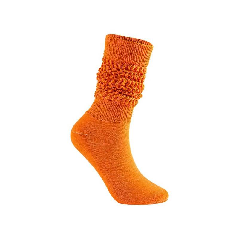 chanstore 3 Paar – Europäische und amerikanische Frühlings- und Sommersocken, mittelhoher Flor, einfache einfarbige atmungsaktive Mittelrohrsocken, Orange, 3 Paar von chanstore