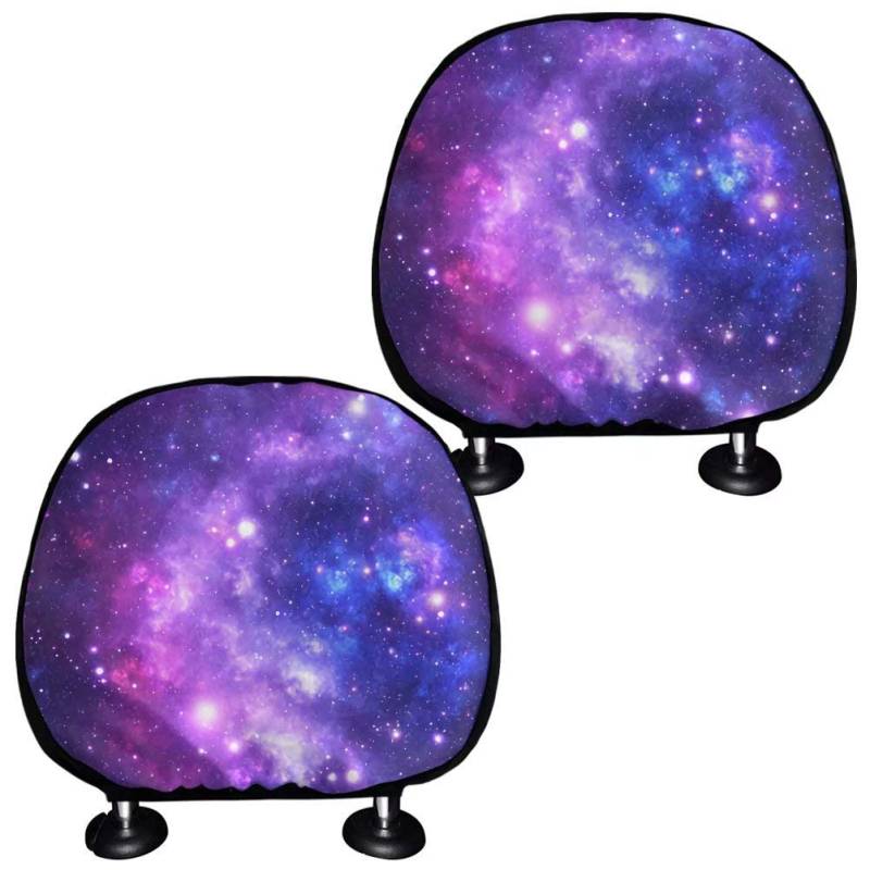 chaqlin 2er-Set Auto Kopfstützenschutz für Damen Damen, Universal Truck SUV Van Auto Innenzubehör Fit Galaxy Starry Print Langlebiges Kopfstützenkissen von chaqlin