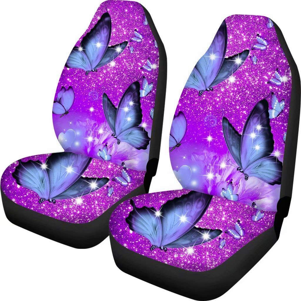 chaqlin Butterfly Floral Front Autositzbezug Abstract Protector Auto Interior Kissenbezug für Pet Dog Supplies Set von 2 Universal Fit Truck Vehicle von chaqlin