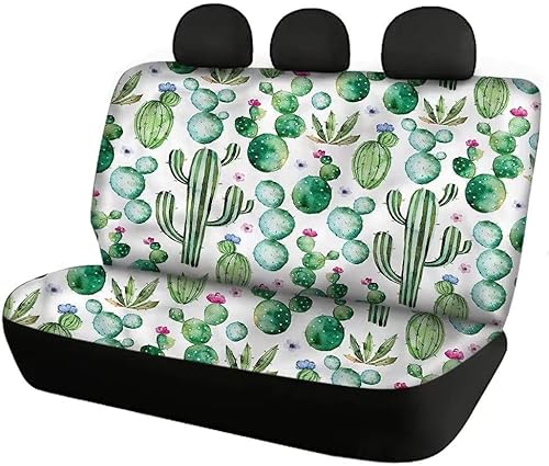 chaqlin Cactus Floral Rücksitzbezüge für Autos Rückenset 2er-Pack Polyestergewebe Auto Rücksitzbankschutz Travel Pet Dog Pads Universal Fits von chaqlin