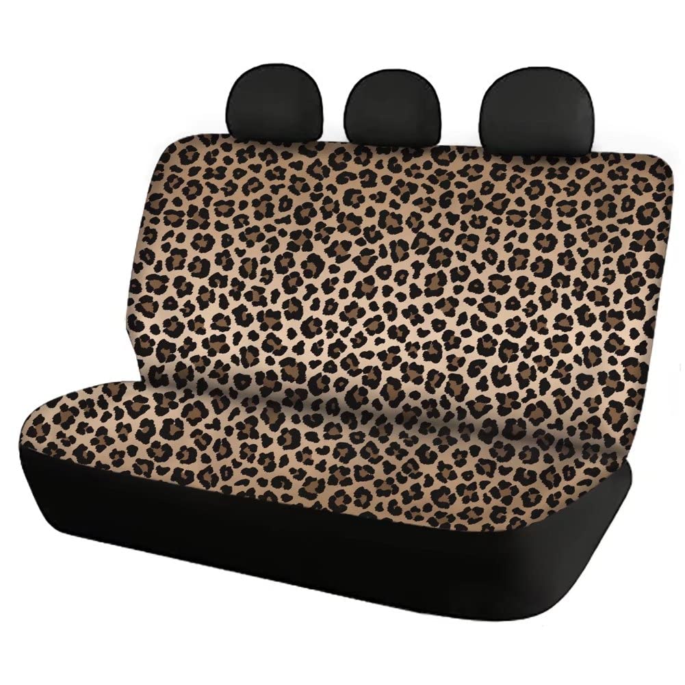 chaqlin Leopard Skin Rücksitzbezüge für Autos Komplettes Set mit 2er-Packs, Auto-Sitzschutz für Hunde Haustier-Hundekissen für Frauenauto-Schutz Auto-Deko-Zubehör von chaqlin