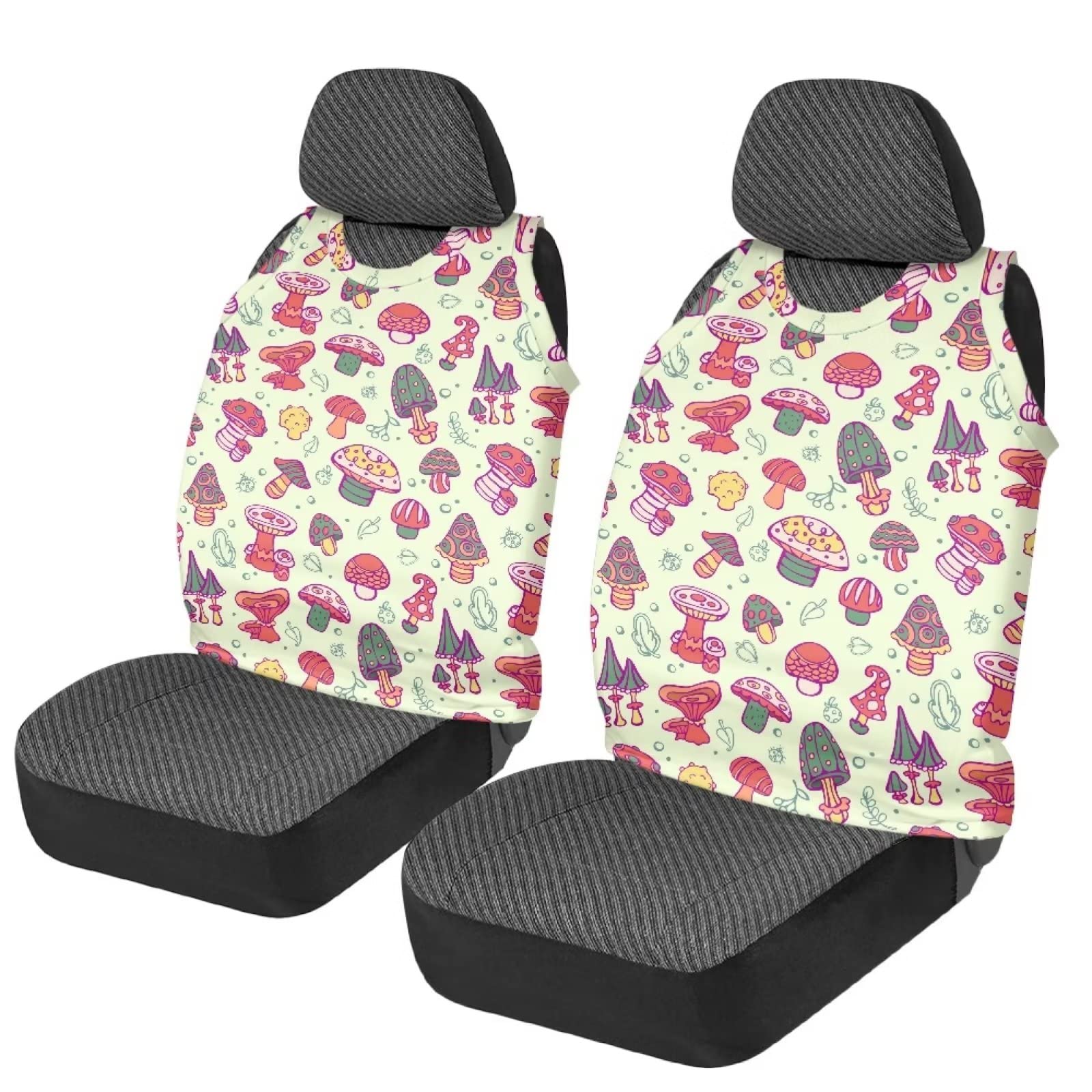 chaqlin Nette Pilz Auto Sitzbezüge Volles Set für Front Nur,Damen Herren Fahrzeug Zubehör Set 2 Pcs Auto Vordersitzschutz Stretch Eimer Fahrzeuge Sitzbezüge,Universal Fit von chaqlin