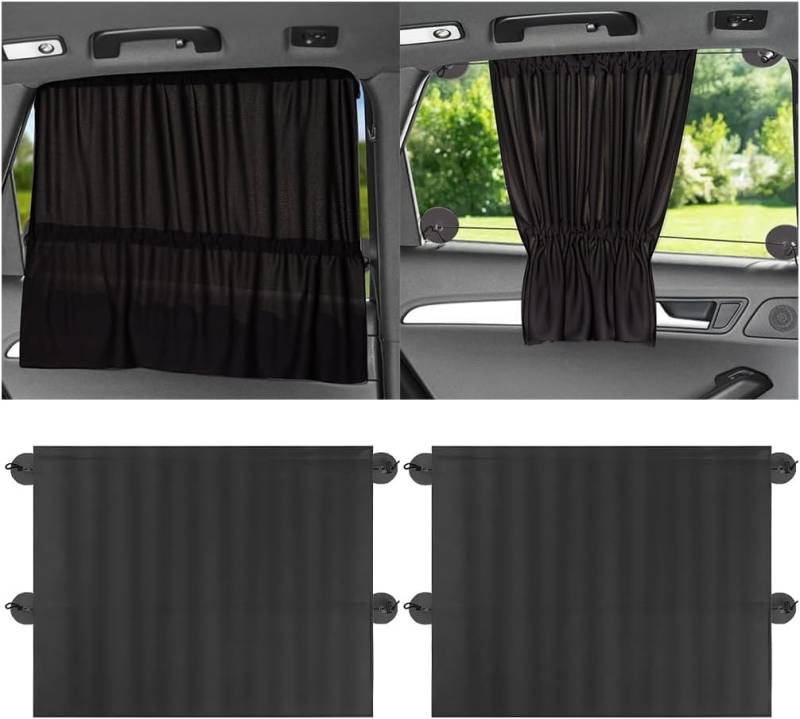 ChAusa 2 Stück Sonnenschutz Auto Baby Seitenfenster 65x50cm Universal Sonnenblende Auto Trennvorhänge Sonnenschutz,Sonnenschutz Auto Kinder mit UV Schutz Autofenster Sonnenschutz für Alle Fahrzeuge von chausa