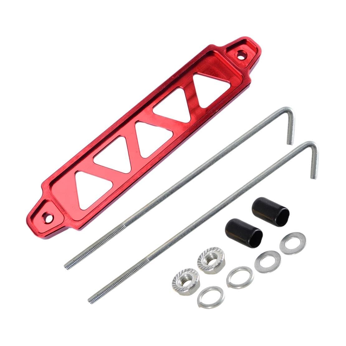 ciciTree RED Aluminium Auto-Batterie halten Tie Down Mount Bracket Bar Fixed Clamp Fixing Kit + J-Hooks Bolzen von ciciTree