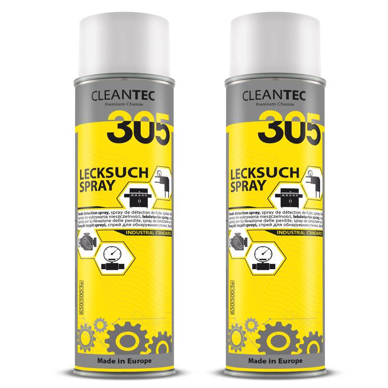 CleanTEC 305 Lecksuchspray 500ml findet zuverlässig undichte Stellen an Gas und Druckleitungen von cms CleanTEC GmbH