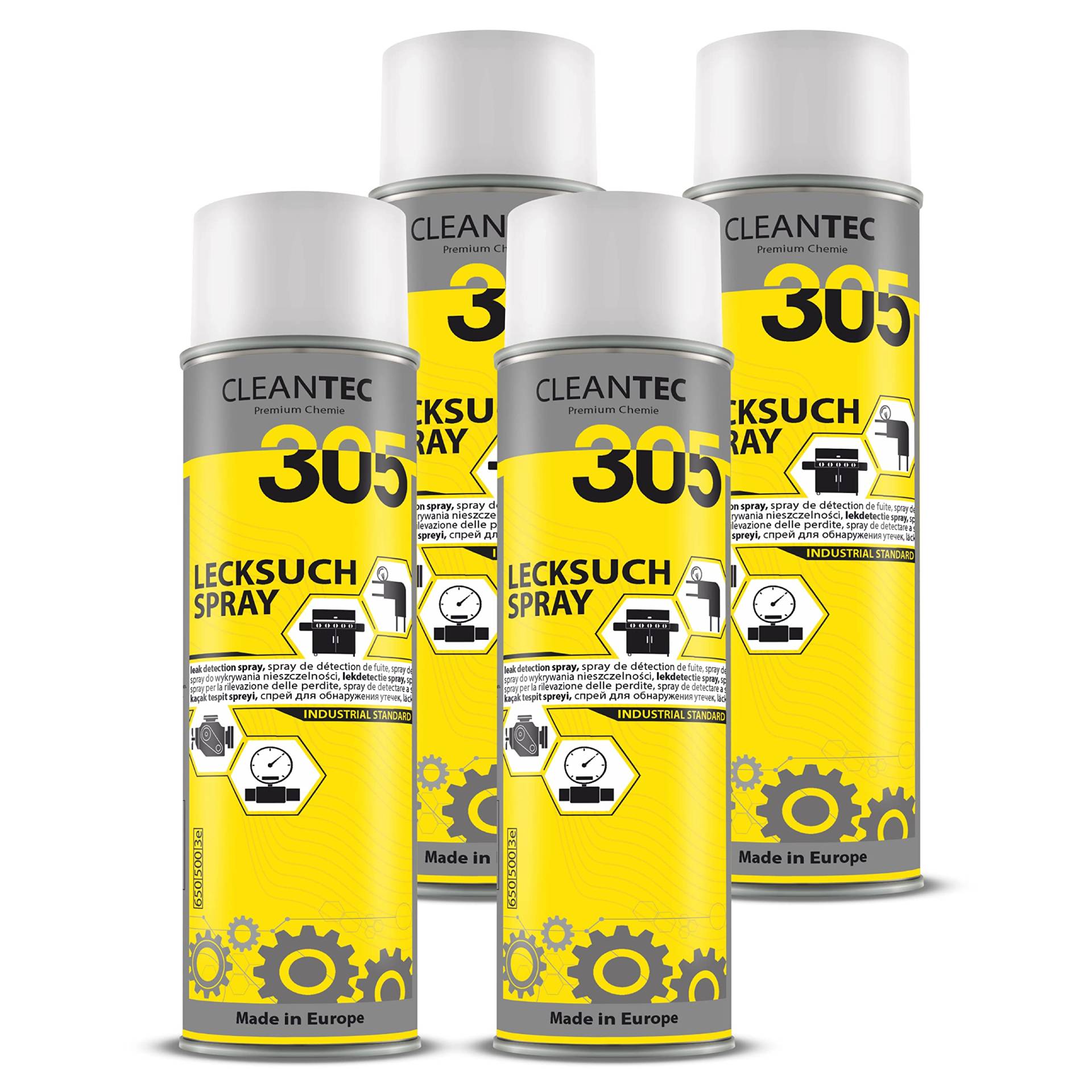 CleanTEC 305 Lecksuchspray 500ml findet zuverlässig undichte Stellen an Gas und Druckleitungen von cms CleanTEC GmbH