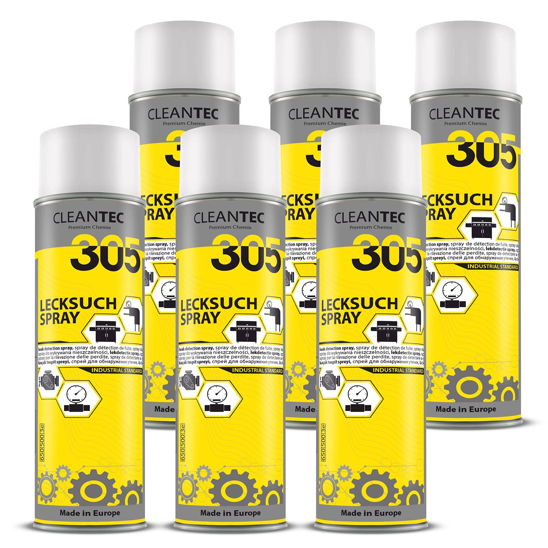 CleanTEC 305 Lecksuchspray 500ml findet zuverlässig undichte Stellen an Gas und Druckleitungen von cms CleanTEC GmbH