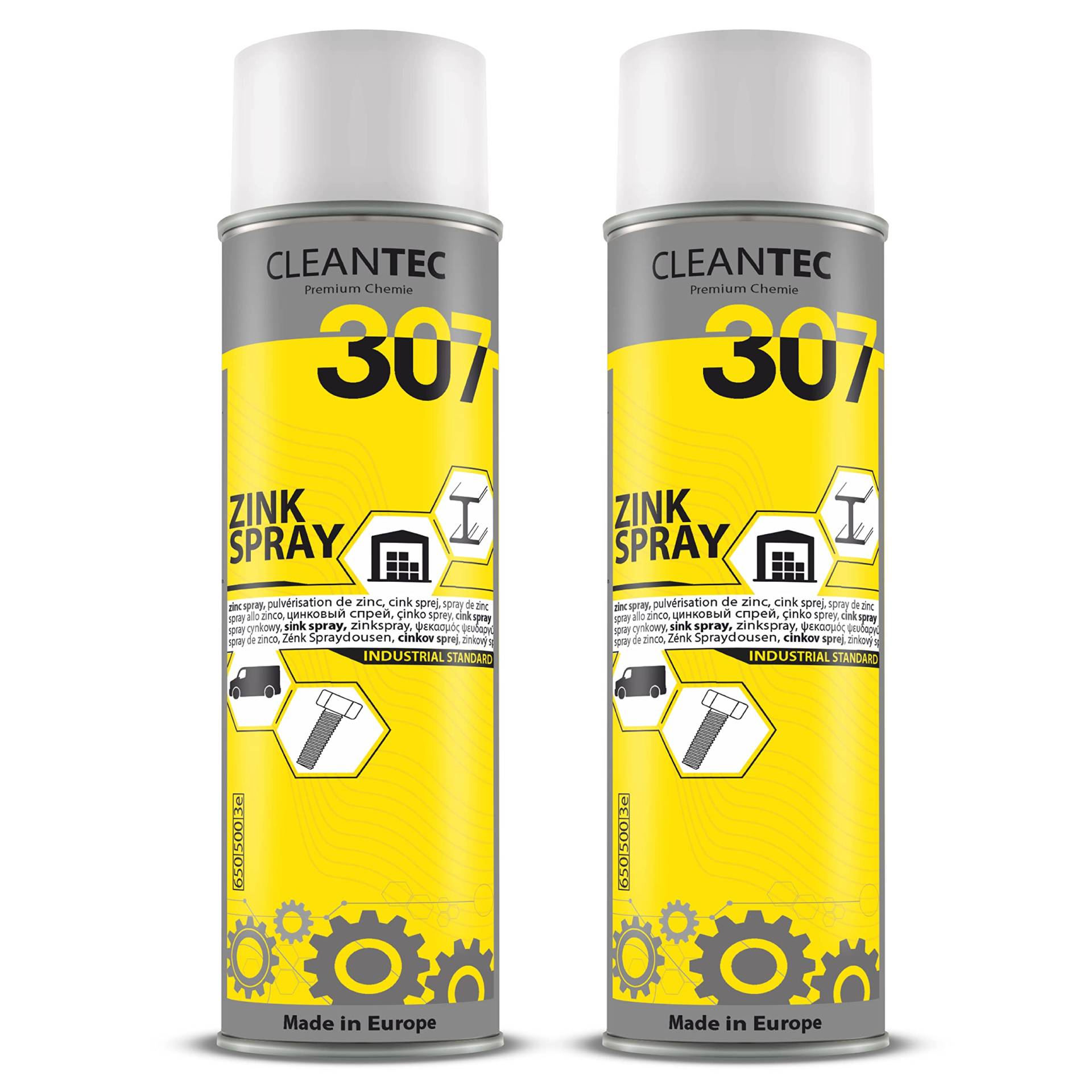 CleanTEC 307 Zinkspray 400ml hitzebeständiger Rostschutz für Metalloberflächen (2) von cms CleanTEC GmbH