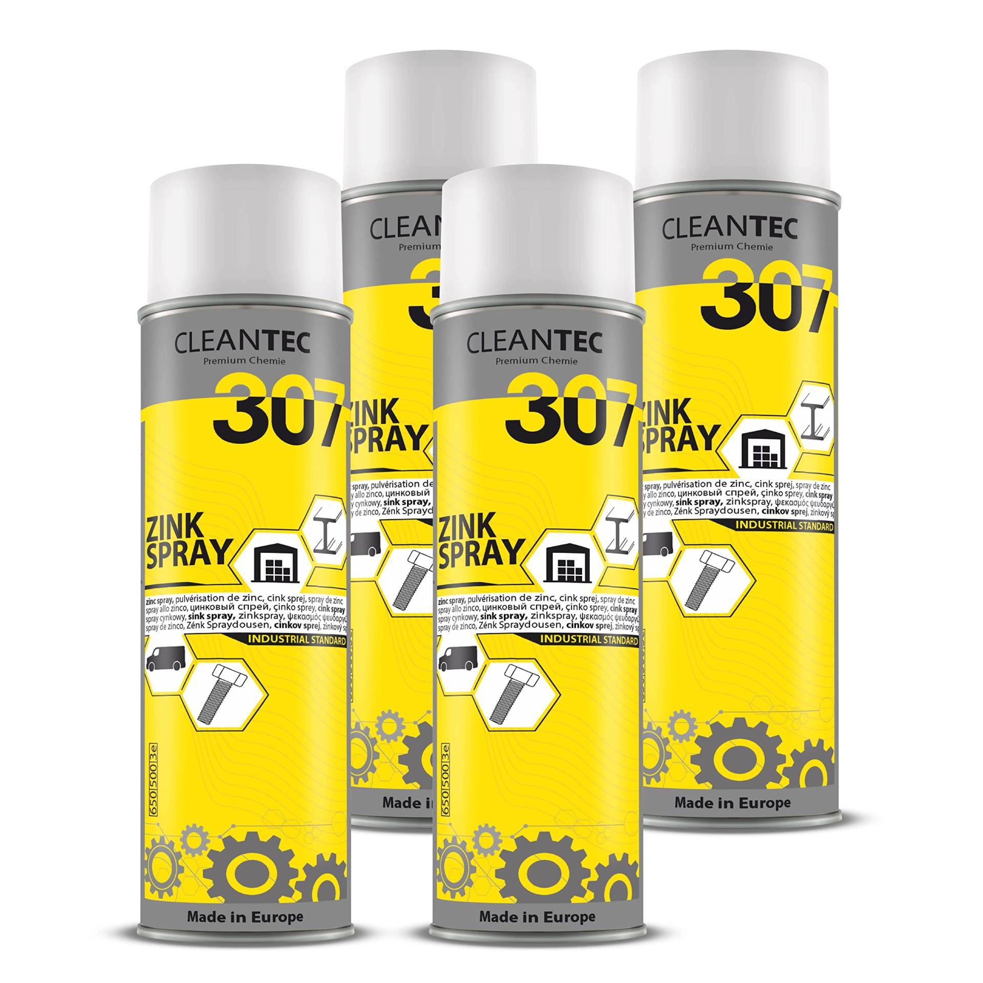 CleanTEC 307 Zinkspray 400ml hitzebeständiger Rostschutz für Metalloberflächen (4) von cms CleanTEC GmbH