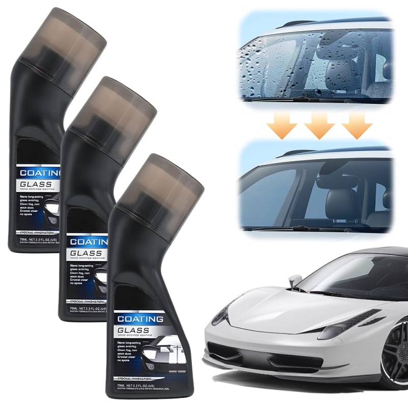 Antibeschlagmittel, 2025 Neu Scheiben-Entfroster Sprühflasche， Antibeschlagspray Coating Glass mit Schwamm 70ML Anti-Beschlag-Beschichtungsmittel Windschutzscheibe Car Coating Spray Antifog (3PCS) von comepew