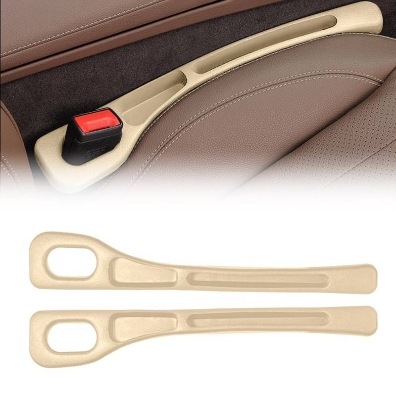 Aufbewahrungsbox für Autositze, 2024 Neuest Autositz Gap Organizer Storage Box, Car Seat Gap Filler Universal Autositz Lückenfüller Autositz Organizer für Kleinigkeiten Handys Car Seat Gap (Beige) von comepew