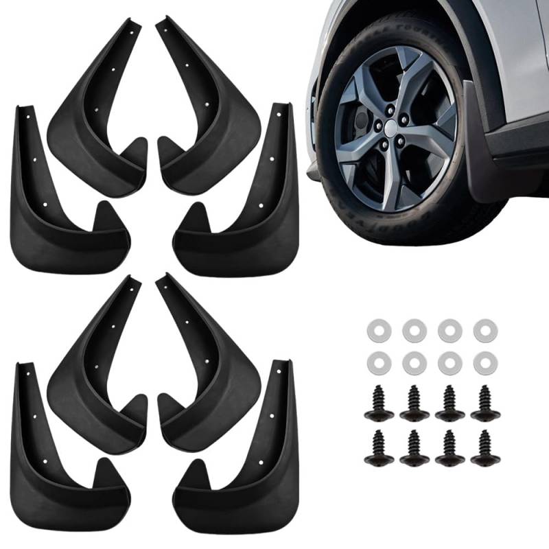 Universal Car Wheel Fender, 2024 Neuest Anhänger Kotflügel, Auto Rad Fender für Vorne Hinten Schmutzfänger Schmutzfänger Universal Mudguards für Auto-Protektor und Dekoration (8 PCS) von comepew