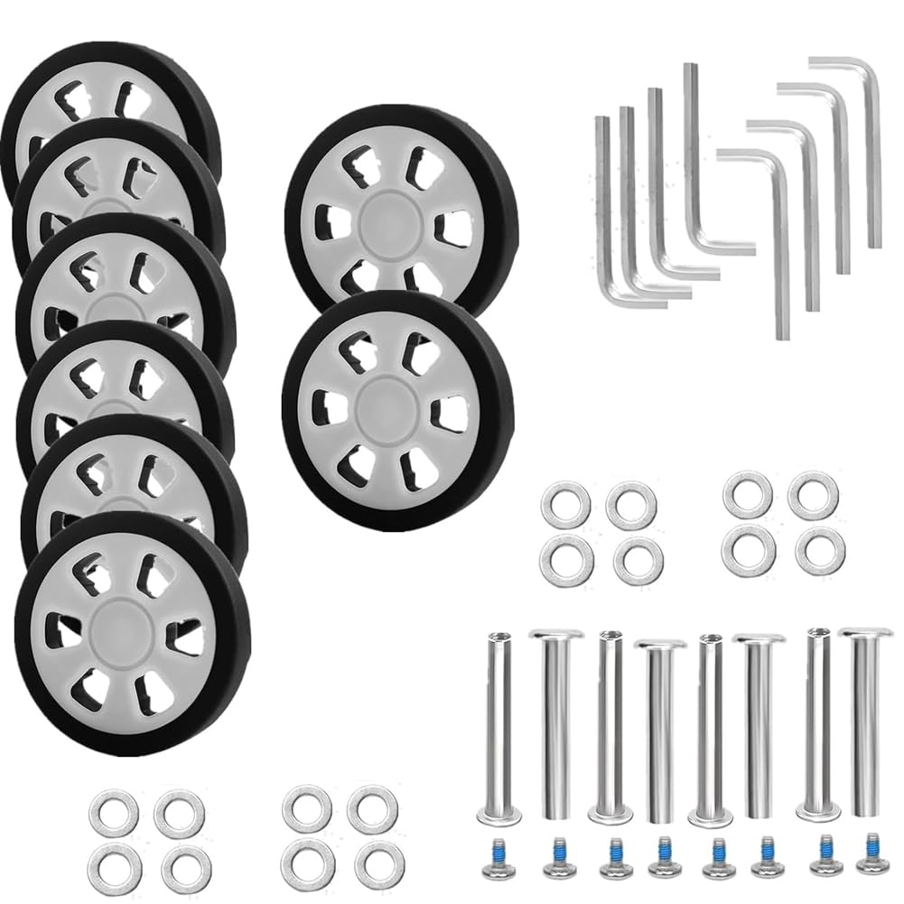 Ersatzrollen für Gepäck, Durchmesser 55 mm dick, 12 mm, Gummi, Ersatzteile für Gepäck B, 8 Stück von coserori