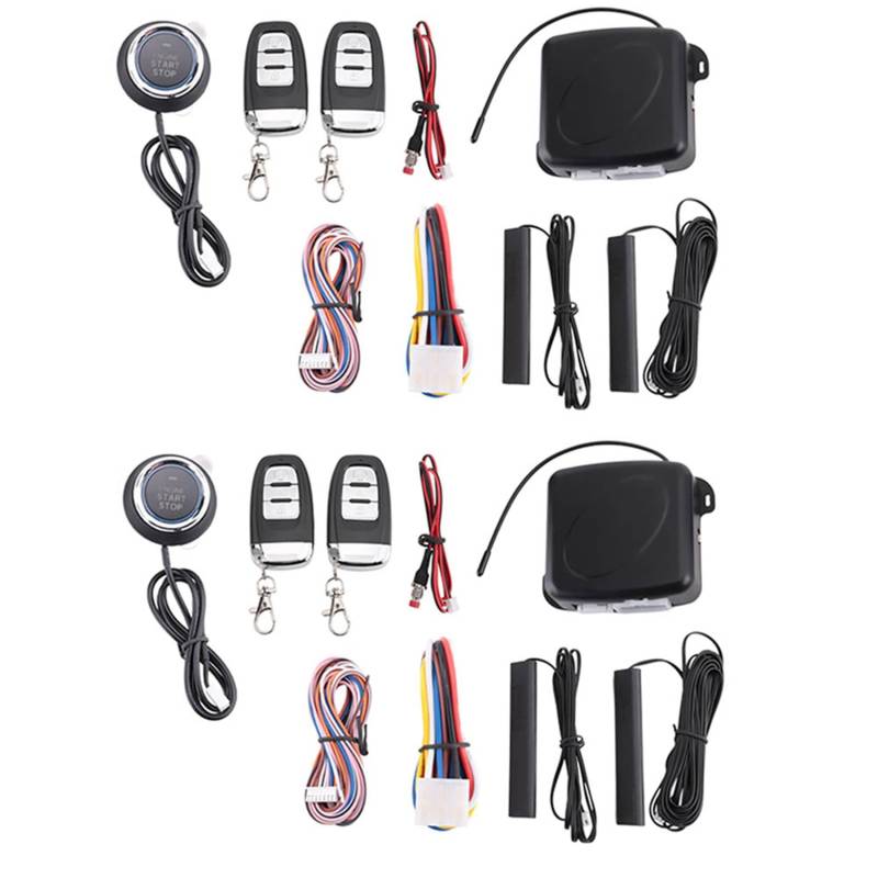 coserori 2X Auto SUV PKE Schlüssellos Eintrag Motor Start Alarm System Druck Knopf Start System Fern Stopp von coserori