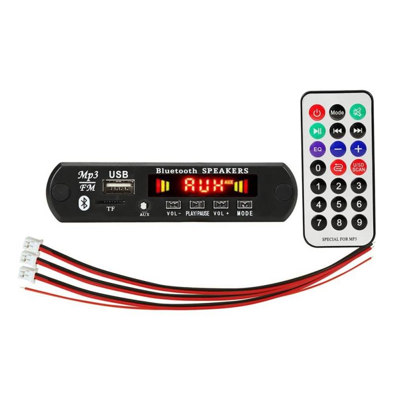 coserori 2X3W VerstäRker Bluetooth 5.0 MP3 Player Decoder Board Auto FM Radio Modul UnterstüTzung TF USB AUX Freisprecheinrichtung Anrufaufzeichnung von coserori