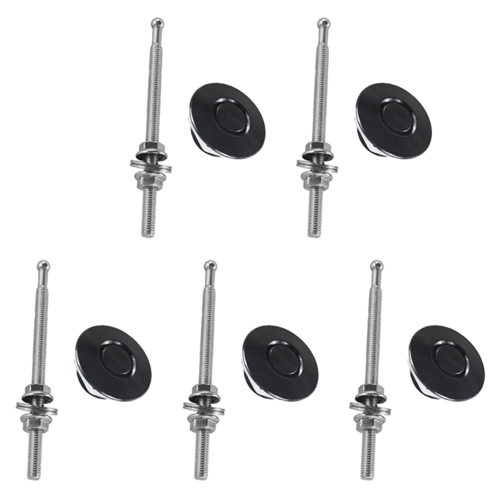 coserori 5X Schnell Verschluss Latch Nummern Schild Verschluss 1,25 Legierung Motor Haube Stifte Verschluss Clip Kit für StoßFänger Motor Haube Nummern Schild 4 (Schwarz) von coserori