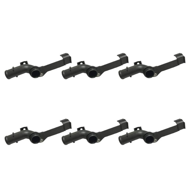 coserori 6 x schwarze Kunststoff-Motorwasserleitung zu Zylinder, passend für C230 W203 M271 A 2712001352 von coserori