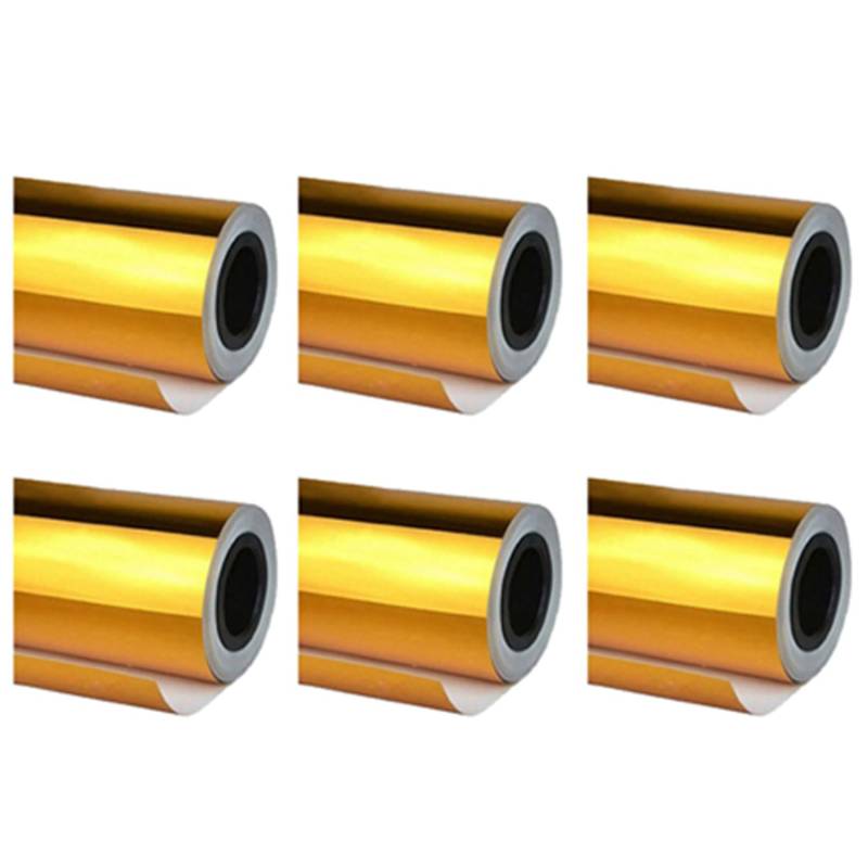 coserori 6X Chrom Vinyl Folie Verpacken Aufkleber Abziehbild Dehnbar Reflektierend 152X20Cm Gold von coserori