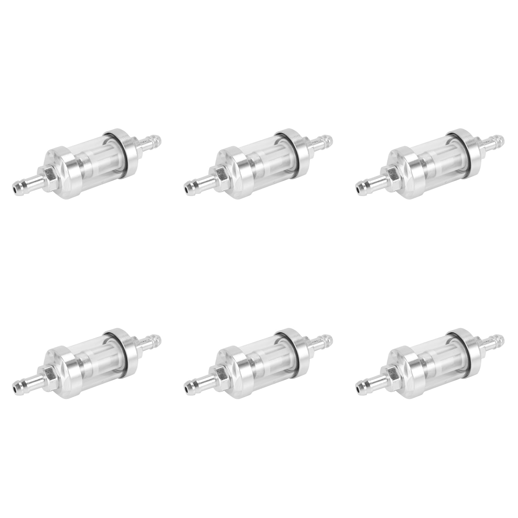 coserori 6X Universal Chrom Glas Kraftstoff Benzin Dieselmotor Inline Filter 5/16 8mm Silber für Motorräder von coserori