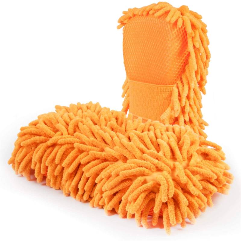 cosey - 2er Pack, Chenille-Schwamm, 11x23cm, orange von cosey