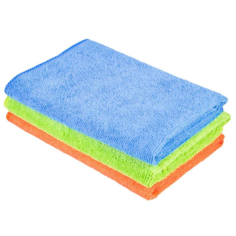 cosey - 3er Pack, Haushalts- und Putztuch, 40x40cm blau/grün/orange von cosey