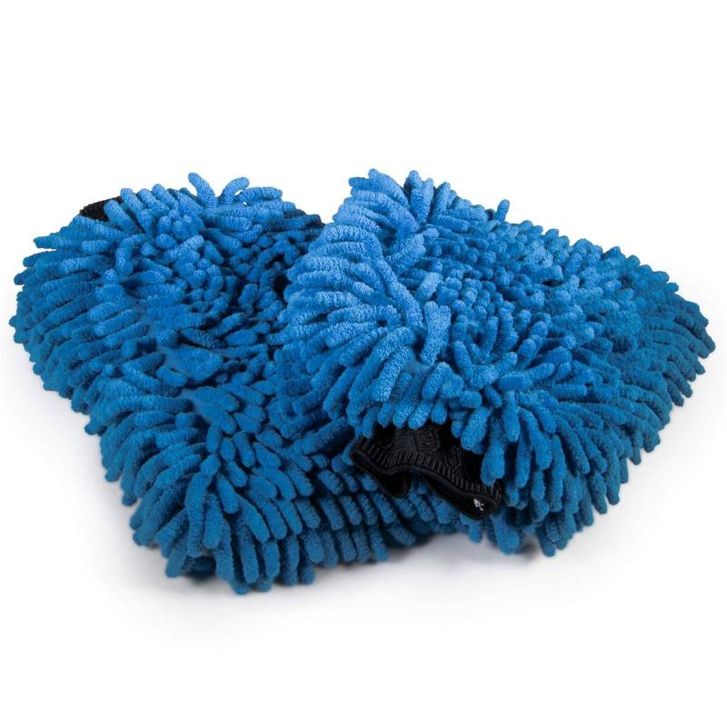 Cosey - 2er Pack, Chenille-Reinigungshandschuh, 19x25cm, blau von cosey