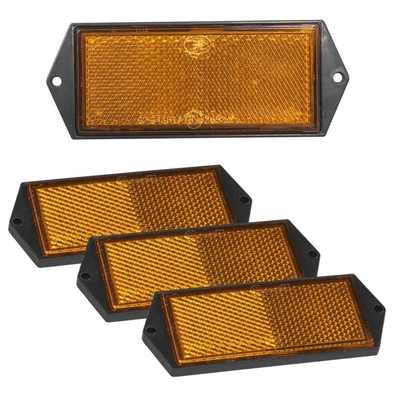 4 x Reflektor orange 104x40mm Anhänger Rückstrahler PKW Seitenstrahler gelb LKW von cp