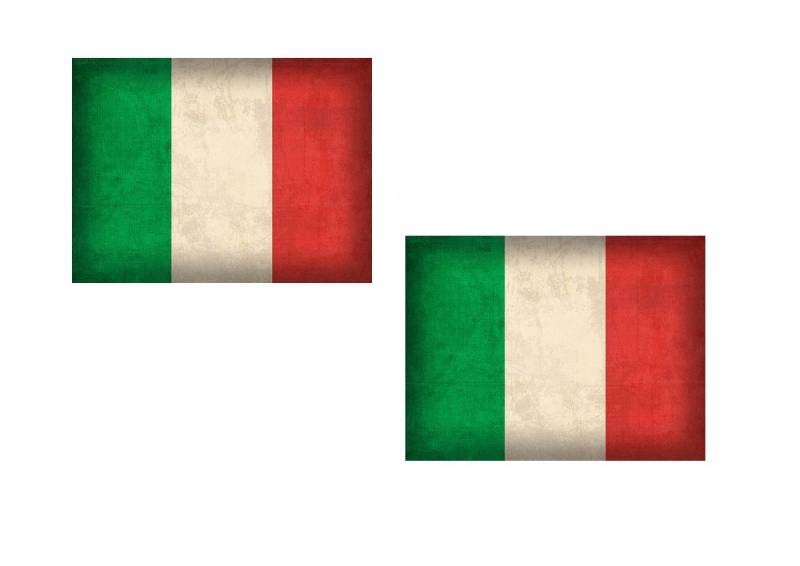 cut-it folientechnik & design #001 / 2X Italien Aufkleber je 9x6,8cm Flagge Fahne Italy Vintage Look Rennsport Retro Racing von cut-it folientechnik & design