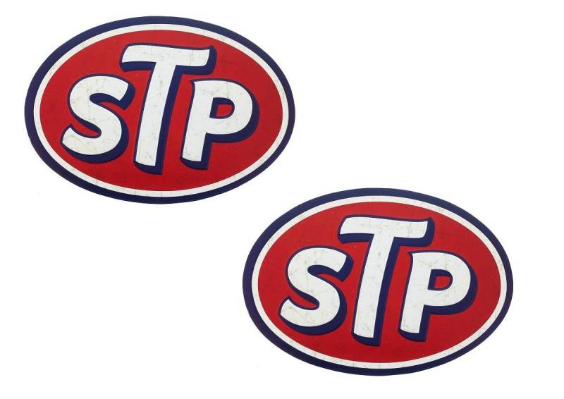 24/7stickers #091/2x STP Vintage Aufkleber je ca. 8x5,5cm Oldtimer Retro Old School Bus Tuning Lowrider Airride USA Custom von 24/7stickers