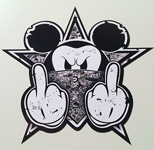 MG016 / Aufkleber Mickey 10x9,5cm Stickerbomb Black Bad Ratrod Hot Rod Biker Bobber USA V8 Offroad Auto von cut-it folientechnik & design