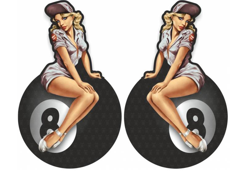 cut-it folientechnik & design MG310 / 2X 8 Ball Aufkleber je 6x3,5cm Eightball Billiard Kugel Old School Hot Rod Tuning Vintage Retro Pinup Girl von cut-it folientechnik & design