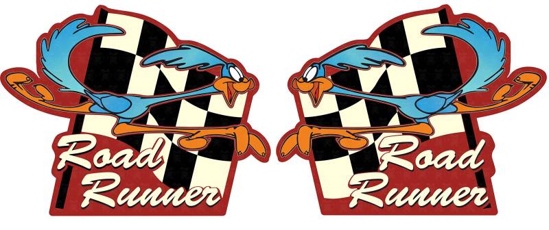 MG333 / 2x Road Runner Aufkleber je 8x6,3cm Hot Rod Vintage Retro Sticker Racing Old School Oldtimer Muscle Car von okoium