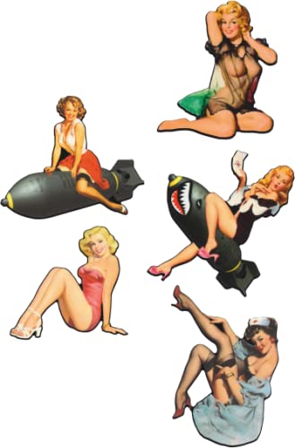 cut-it folientechnik & design MG636 / 5X Pinup Aufkleber Breite je ca. 5-6,5cm USA Girl Sexy Bomb Old School Vintage Racing Aviator Flugzeug 50th 60th 70th Retro Pin Up Girls Kult Sticker von cut-it folientechnik & design