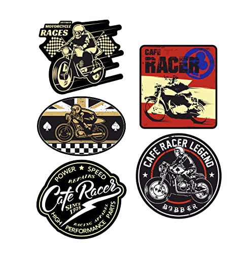 cut-it folientechnik & design MG621 / 5X Cafe Racer Aufkleber 9cm UK Kult Sticker Set Ace Ass Rocker Biker Motorrad Auto Bobber Oldschool Oldtimer von cut-it folientechnik & design