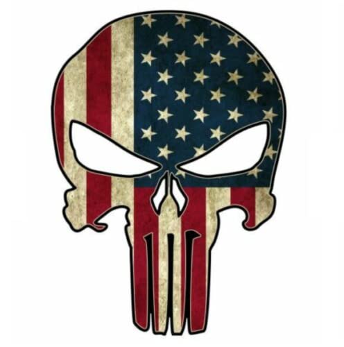 cut-it folientechnik & design Punisher USA Aufkleber 27x20cm Kult Sticker XXL Auto Oldtimer Oldschool Muscle Car V8 Skull Vintage von cut-it folientechnik & design