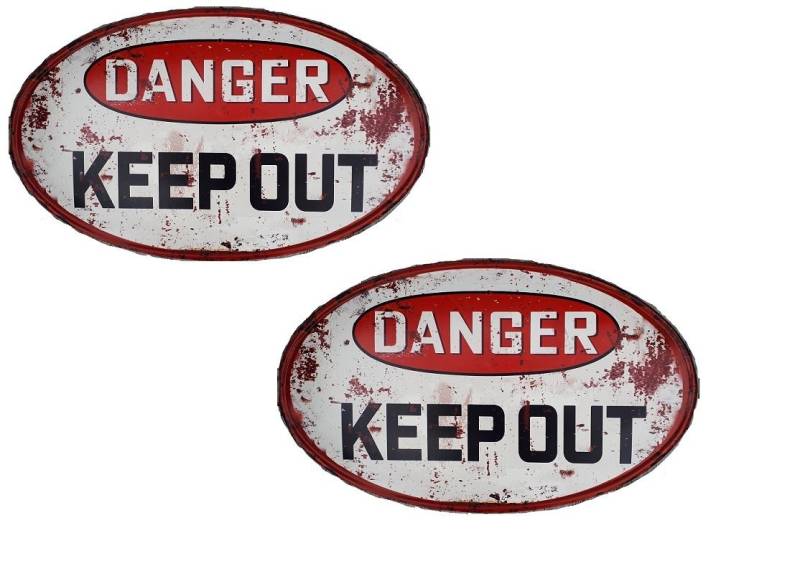 24/7stickers #123 / 2X Danger Aufkleber je 10x6cm Old School Hot Rod Tuning Vintage Retro Oldtimer Achtung Keep Out von 24/7stickers