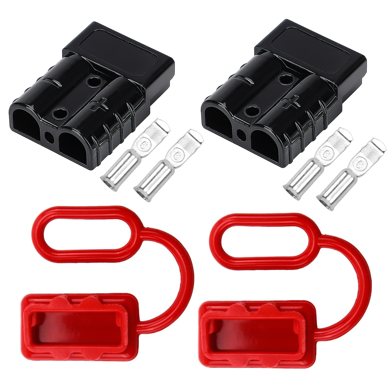 cxxtkcxxlc Battery Connection 50A Plug 2 Stück, Towing Hitch for Winch – Quick Connect Battery Connector, Quick Connect Plug with Dust Caps for Caravan, Car, Motorhome von cxxtkcxxlc