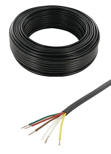 cyclingcolors Anhängerkabel kabel schwarz PVC Fahrzeugleitung Rundkabel anhänger auto moto traktor, 5 x 0,75mm² länge 1m von cyclingcolors