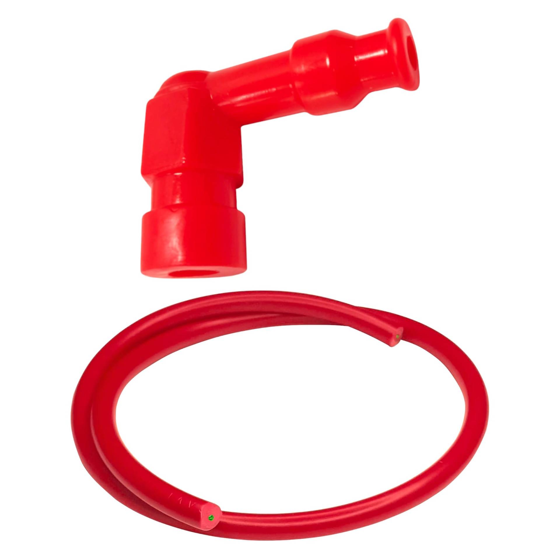 cyclingcolors Zündkabel 7mm länge 1m mit Zündkerzenstecker zündungskabel fur zündkerze zuendkerzenstecker moped motorrad kerzenstecker traktor rasenmäher, Rot von cyclingcolors