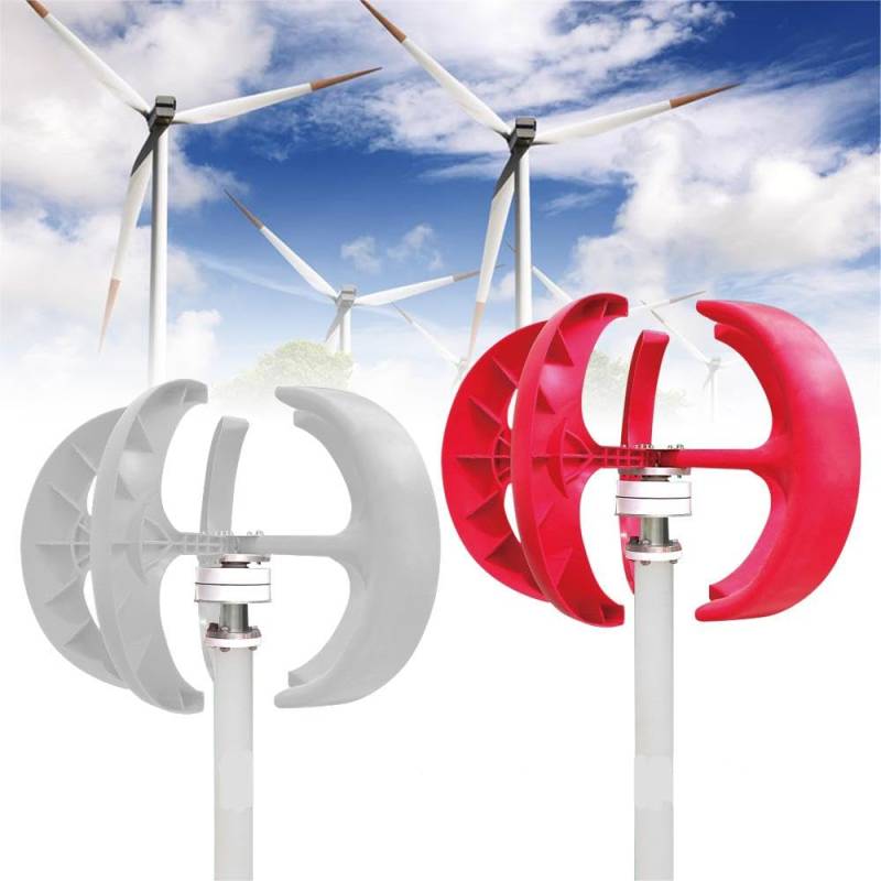 czyuRachel Windturbine Generator Vertikale Achse, 600w Laterne Typ 5-Blatt Garten Boot Wind Motor Wind Strom Generator Mini Generator Mit Controller Und Flanschplatte (Weiß, 12v) von czyuRachel