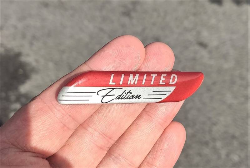 3D Gel Silikon Limited Edition Badge Car Panel Body Selbstklebende Emblem Aufkleber Fahrzeug Auto Tuning Emblem (Rot) von decal arts