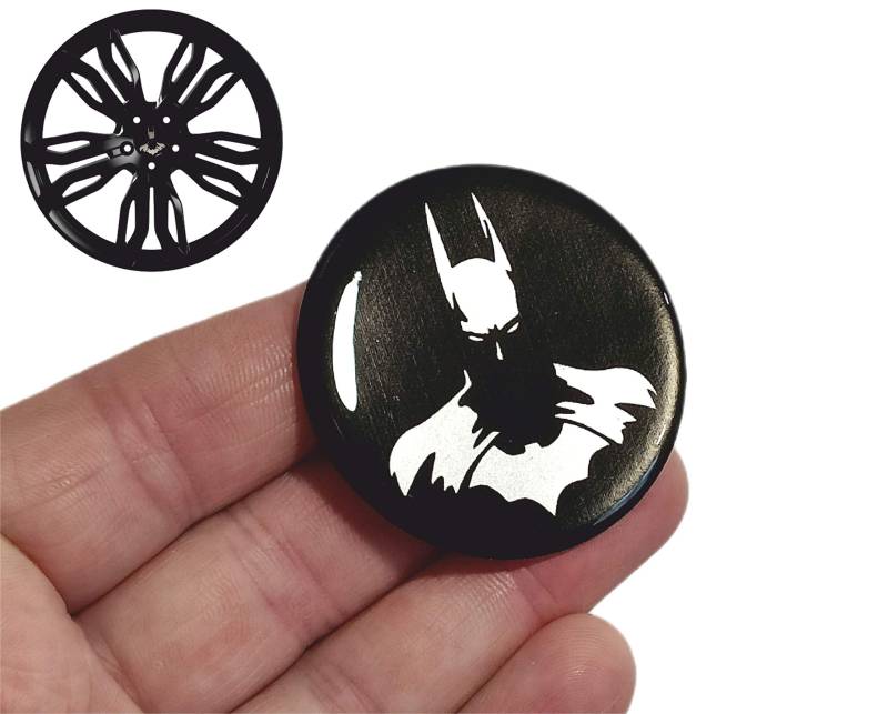 decal arts 4 x 60 mm 3D Gel Auto Felgendeckel Universal Felgen Nabenkappen Batman-Stil Fahrzeug Auto Tuning Emblem Fahrzeug Auto Tuning Emblem von decal arts