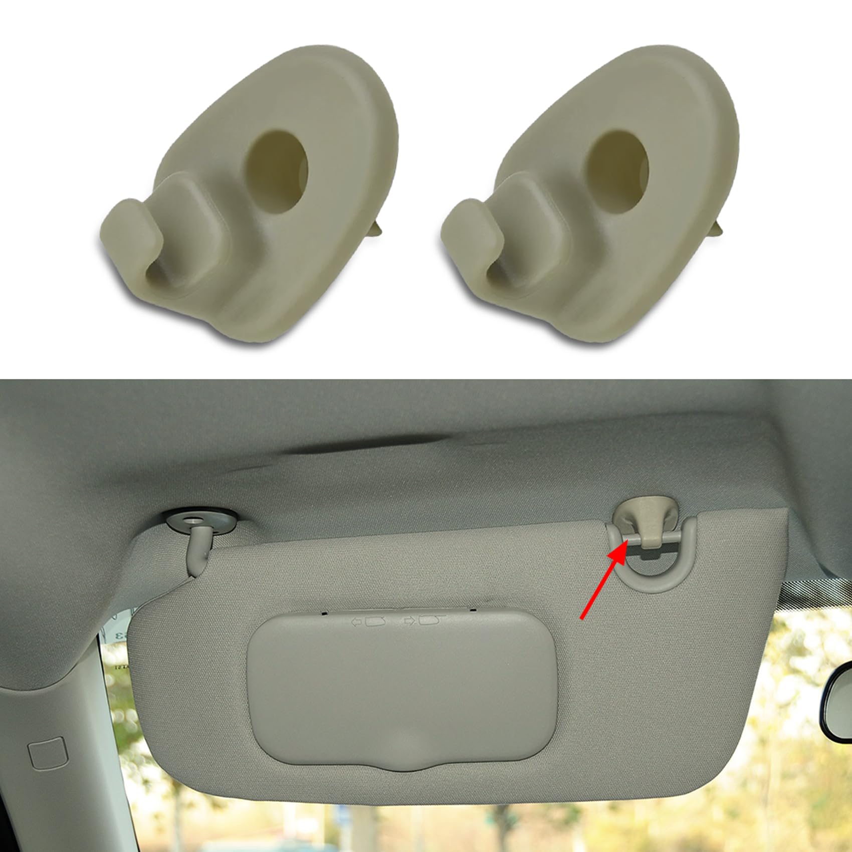 deemars 2 Stück Clip für Auto-Sonnenvisier, Halterung für Sonnenblende im Auto, 1AR26DW1AA Zubehör für Sonnenvisier, Ersatzclip für Jeep und Dodge von deemars